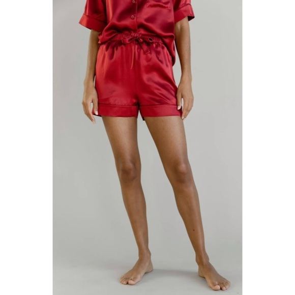 Cozy Earth Red Serenity Silk Classic Pajama Shorts XXL - Picture 1 of 12
